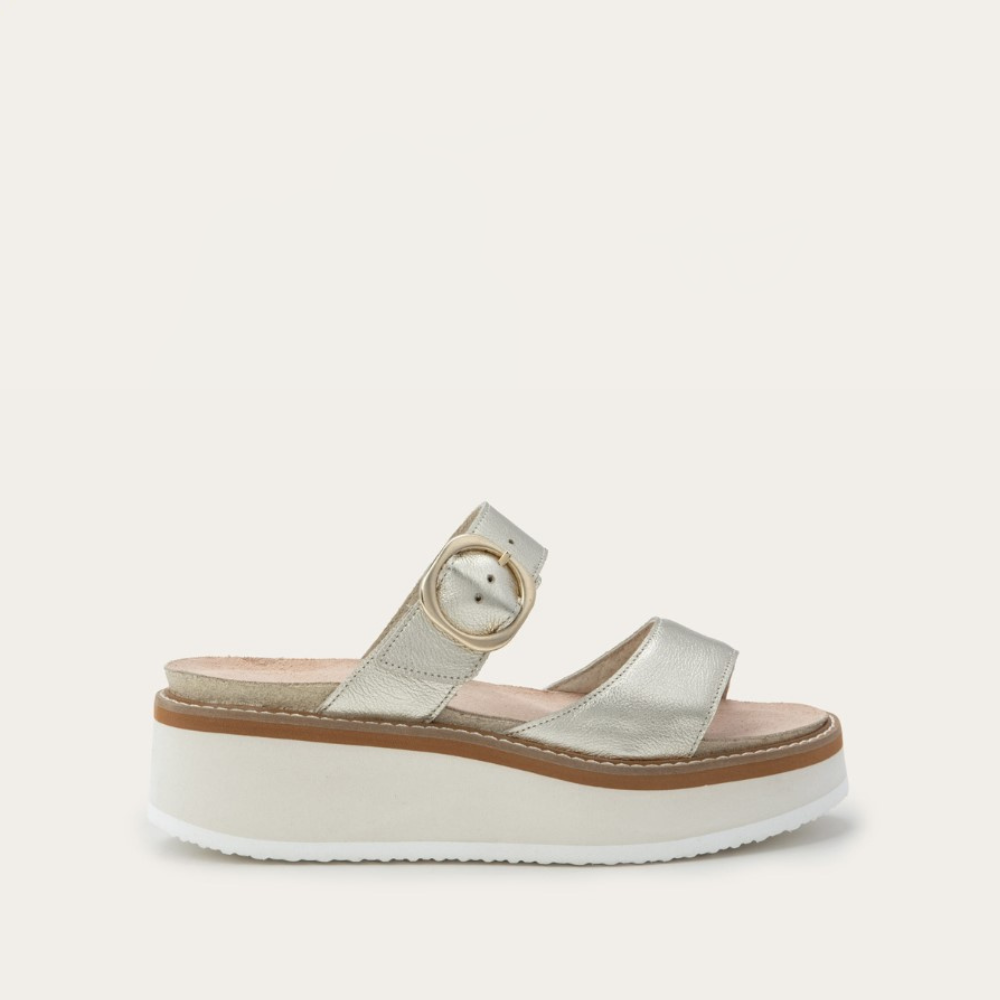 Radiant Gold Leather W/ Off White Sole,35