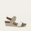 Porcelain Patent Leather/Soft Ivory Leather/Latte Brown Leather