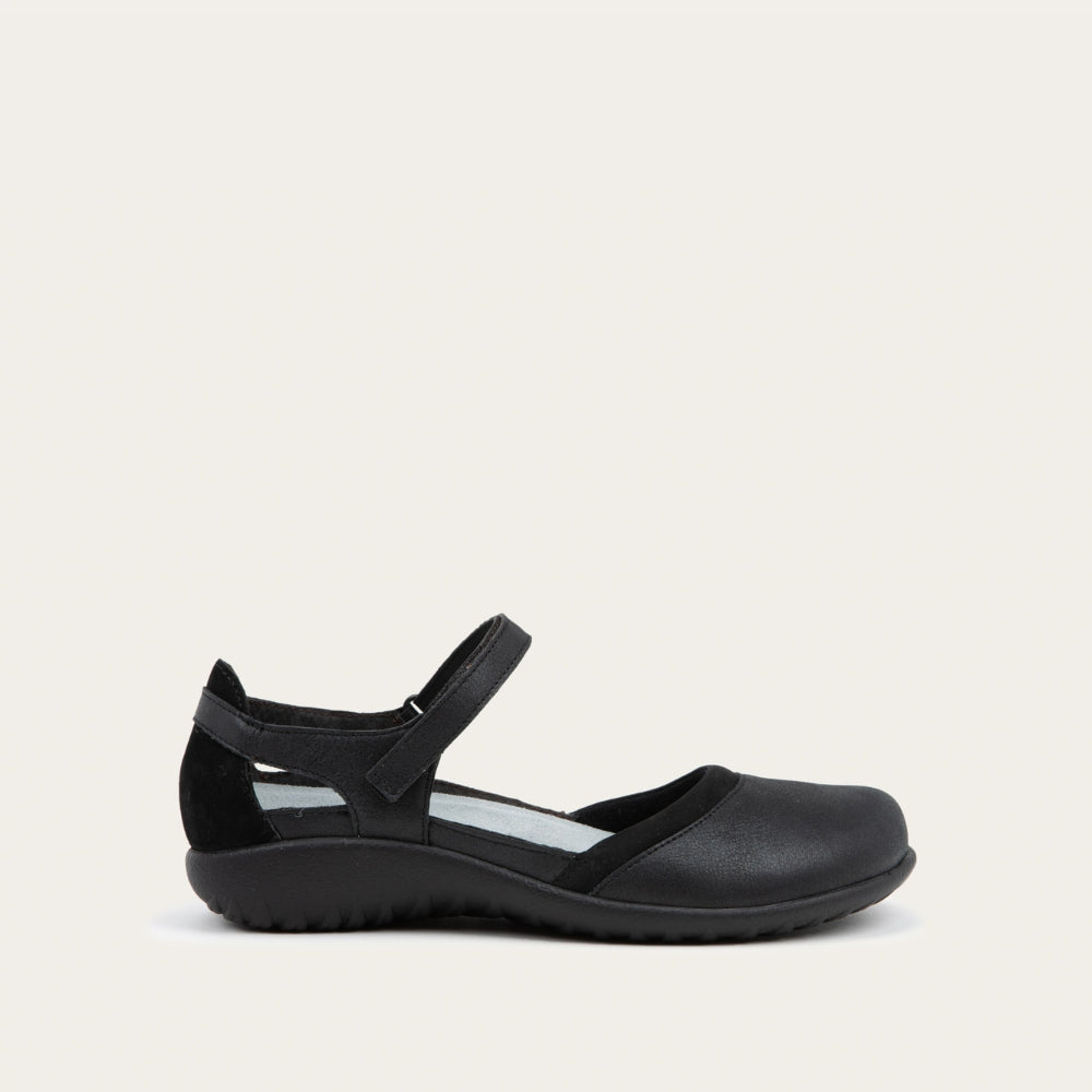 Shiny Black Leather / Black Velvet Nubuck,35