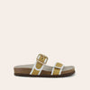 Soft White Leather/Golden Blonde Raffia