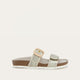 Platinum Striped Suede / Radiant Gold Leather