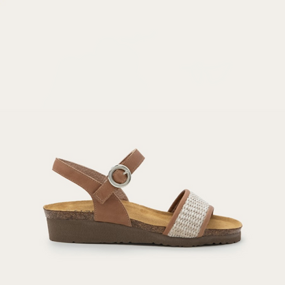 Latte Brown Leather/Sand Raffia,35