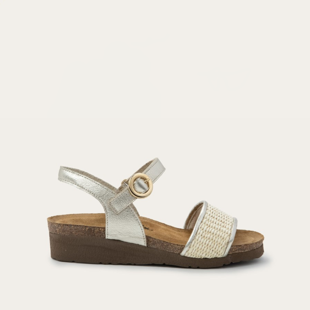 Radiant Gold Leather/Blonde Raffia,35