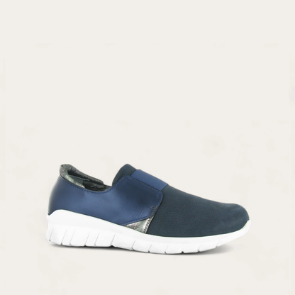 Navy Velvet Nubuck/Polar Sea Lthr/Metallic Onyx Lthr,35