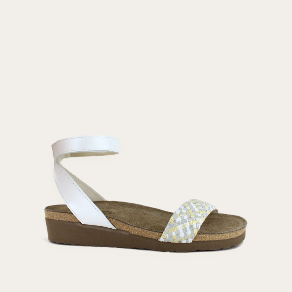 White Metallic Multi Braid/White Pearl Lthr,35