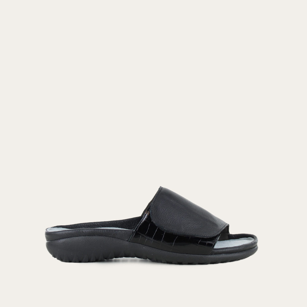 Soft Black Leather/Black Croc,35