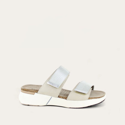 Soft Ivory Lthr/Soft Silver Lthr/Silver Gray Woven Strap,35