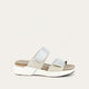 Soft Ivory Lthr/Soft Silver Lthr/Silver Gray Woven Strap