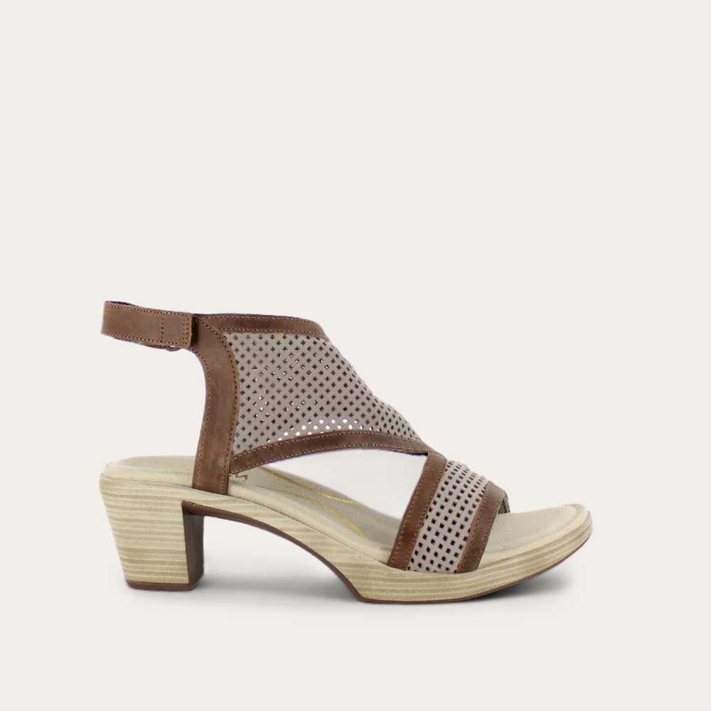 Perferated Stone Nubuck/Saddle Brown Lthr,35