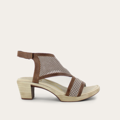 Perferated Stone Nubuck/Saddle Brown Lthr,35