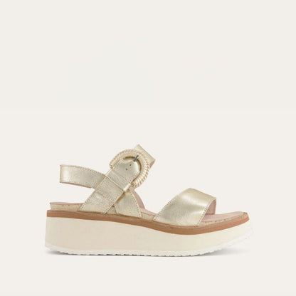 Radiant Gold Lthr W/ Off White Sole,35